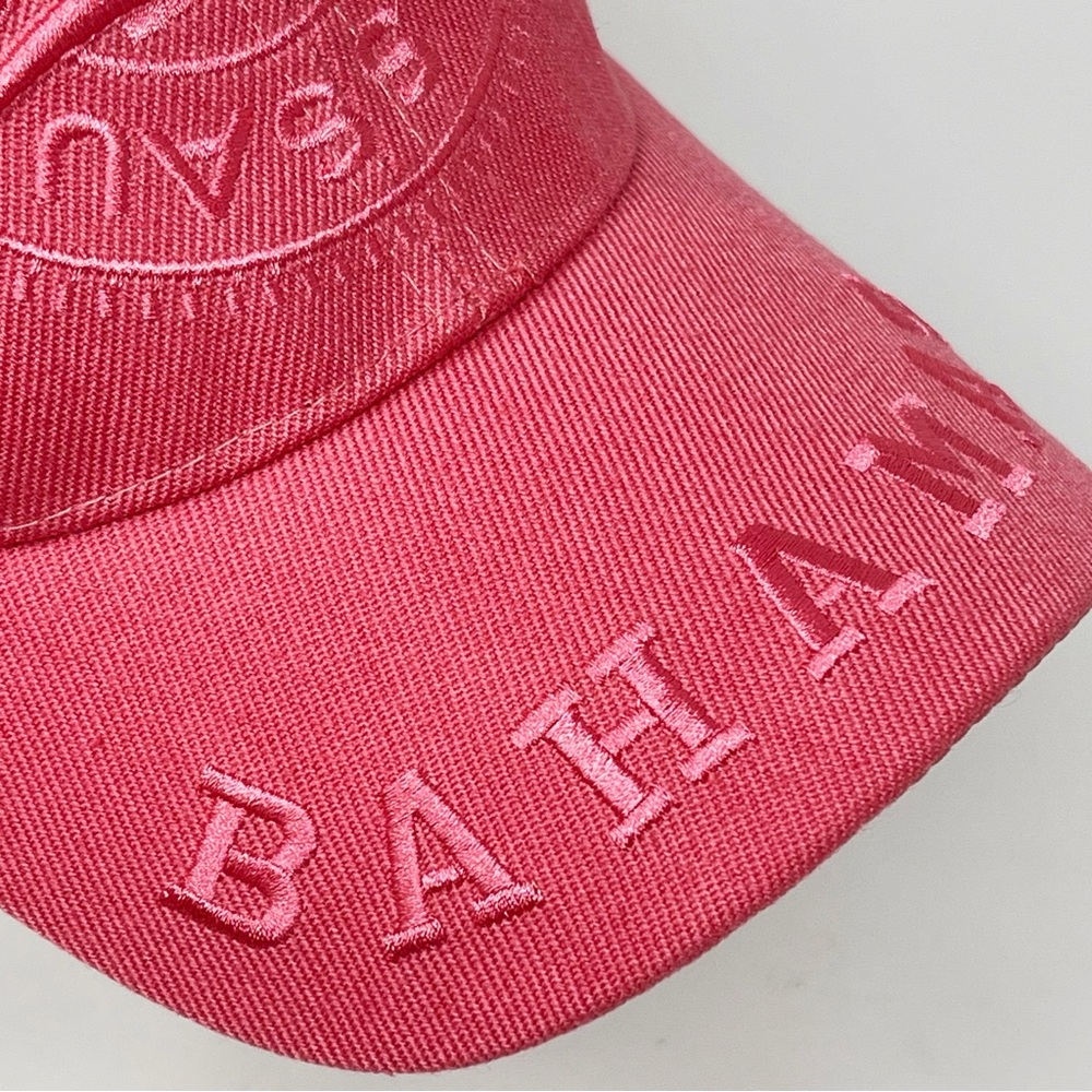 Bahamas Nassau Embroidered Adjustable Baseball Cap Souvenir Unisex Coral Pink - Picture 6 of 8